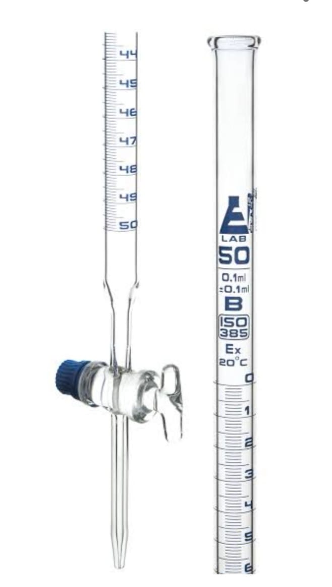 Burette with Straight Stopcock Plastic 50 ml